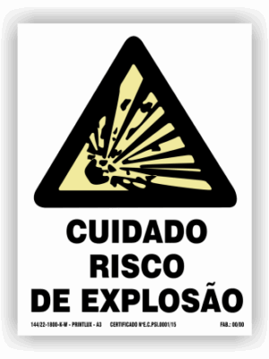 Placa PVC Risco de Explosão