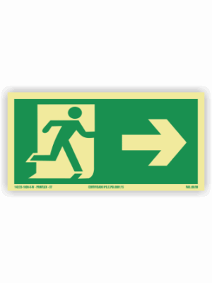 Placa PVC Saída Direita com Boneco