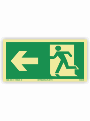Placa PVC Saída Esquerda com Boneco
