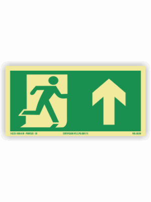 Placa PVC Saída Seta para Cima com Boneco