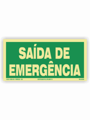Placa PVC Saída de Emergência