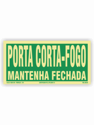 Placa PVC Porta Corta Fogo