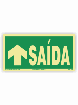 Placa PVC Saída Seta para Cima