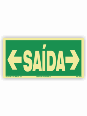 Placa PVC Saída Seta Esquerda/Direita